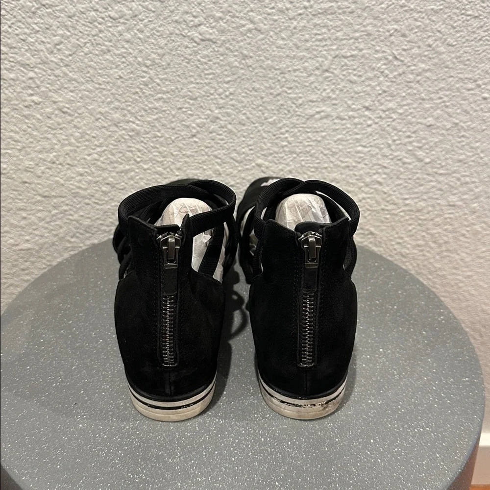 Eileen Fisher - Black Strappy Wedge Sandals